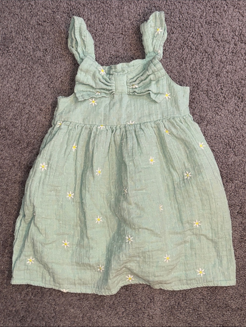 Toddler Girls' Floral Woven Dress by Cat & Jack™ in Light Green - 3T